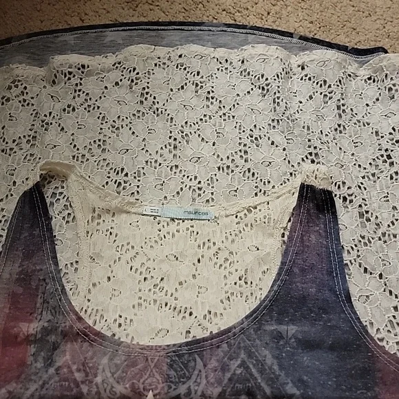 Flag/Lace back Tank Top - Picture 5 of 5